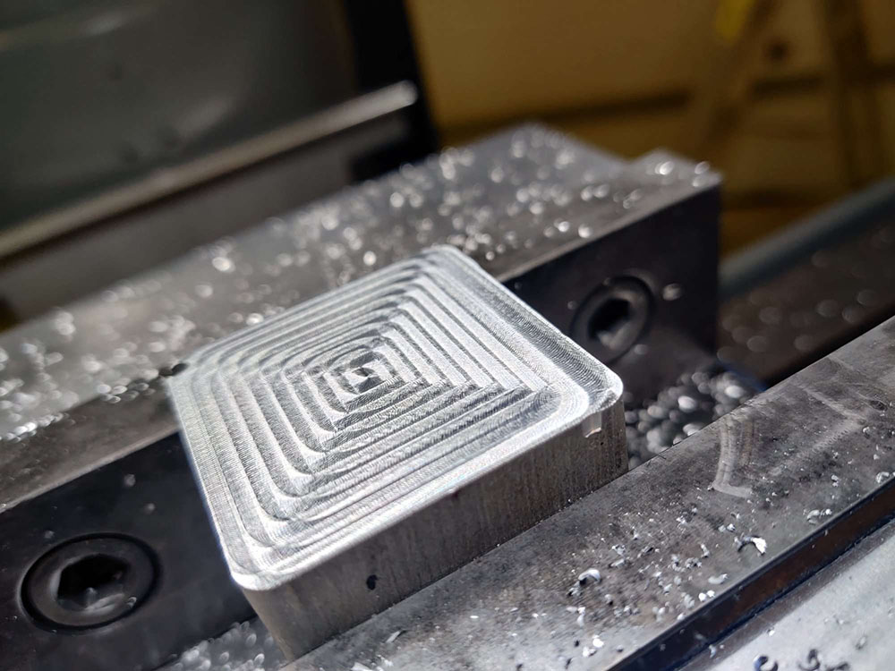 Stock ready for cutting on a CNC knee mill running Alexsys™